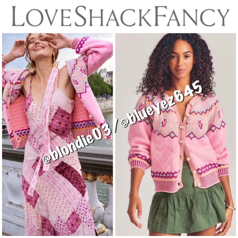 LoveShackFancy Honeypie boyfriend cardigan M